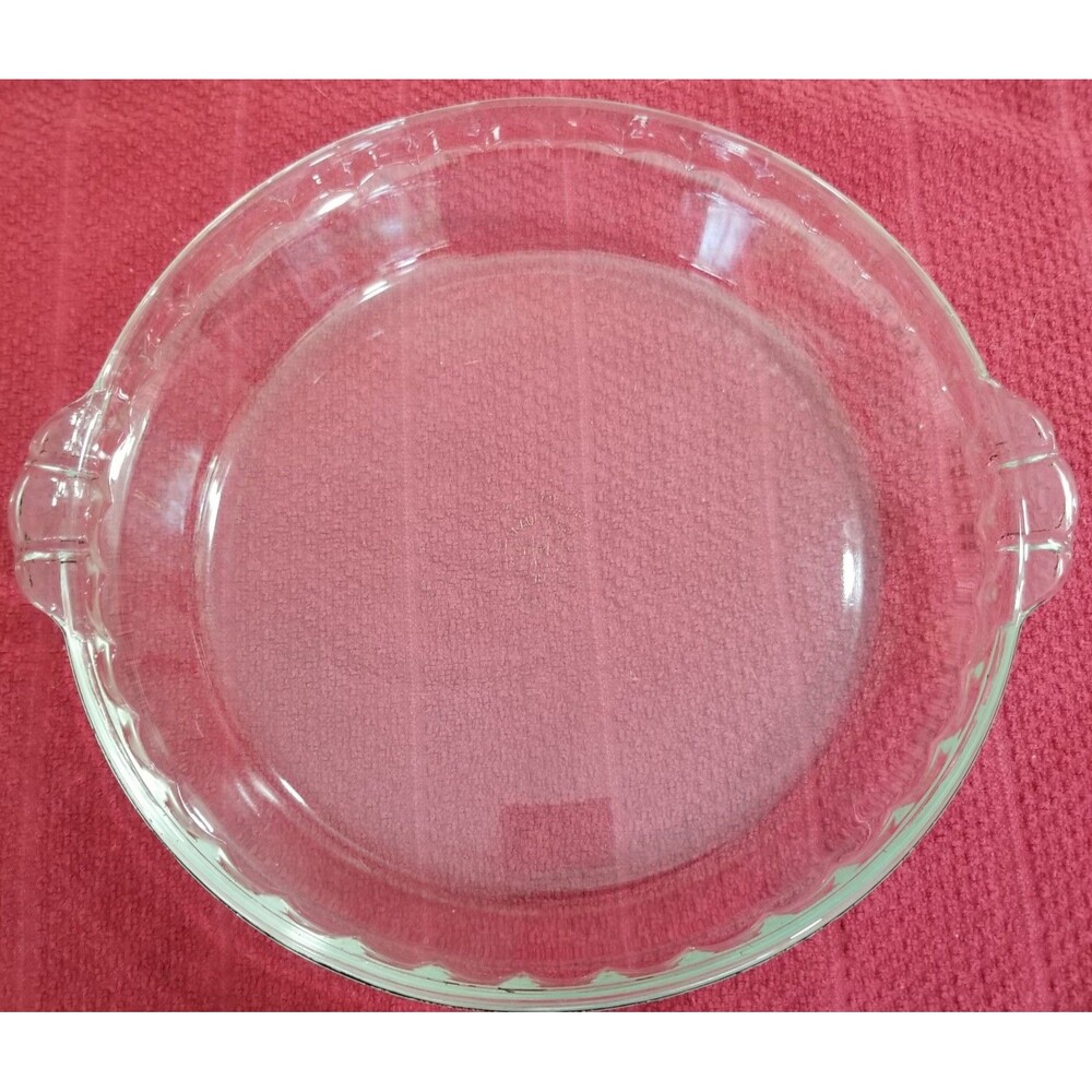 Pyrex 229 Pie Plate 10" Clear Glass Scalloped Edge Vintage Bakeware